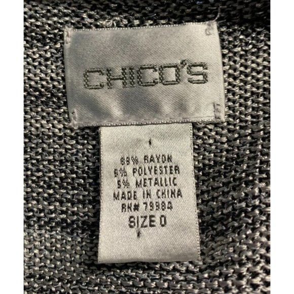 Chicos Size 0 Silver Metallic Tank Top Small Stretch Holiday Party Cocktail - Picture 2 of 5